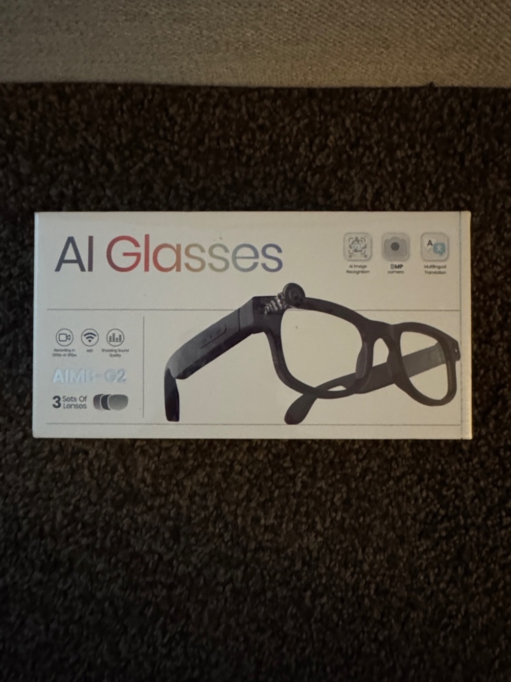 AI Glasses Smart Wearable in Black -